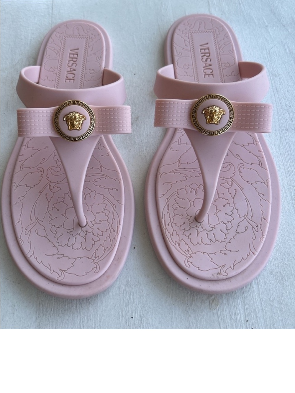 Versace Pink Medusa Thong Sandals size 39